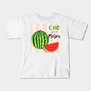 One In A Melon - Watermelon Quote Kids T-Shirt